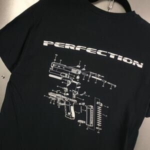 Glock Perfection Vintage Y2K Diagram Schematic Shirt Medium Faded Grunge Cyber